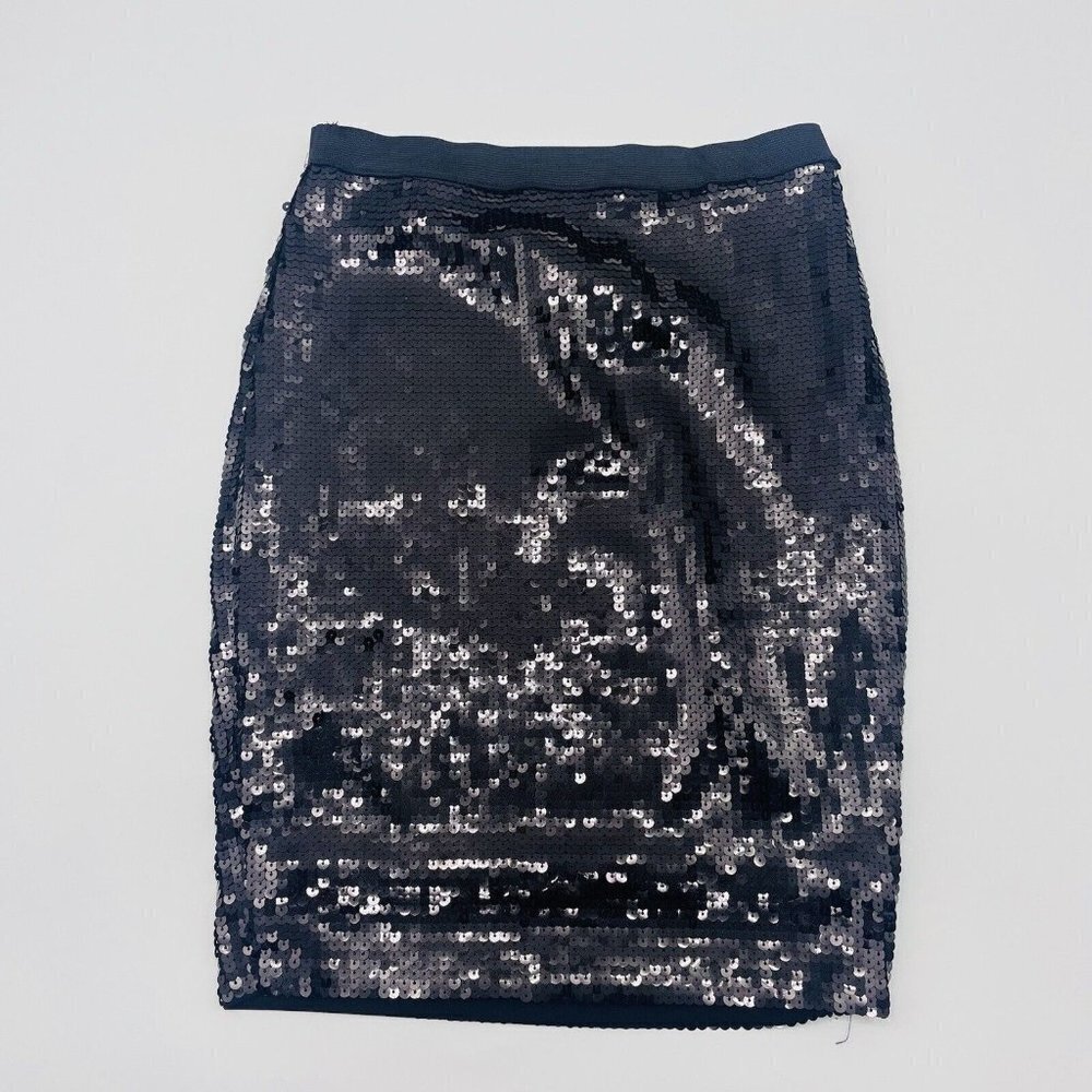 Charlotte Russe Juniors Small Sequin‎ Stretch Pull On Pencil Skirt in Black 2268